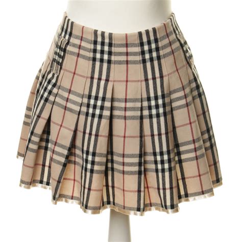 burberry plaid wool mini skirt|vintage burberry pleated skirt.